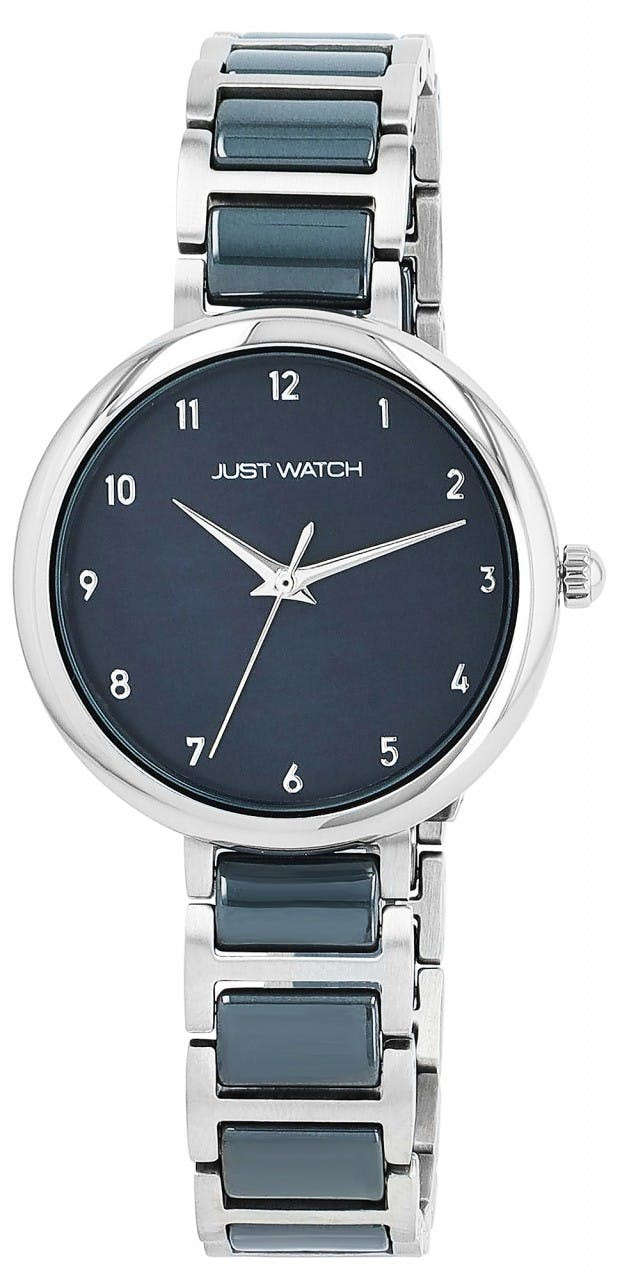 Relógio Just® "Alma" Mulher com Bracelete Bicolor em Aço Inoxidável e Cerâmica - JW10252