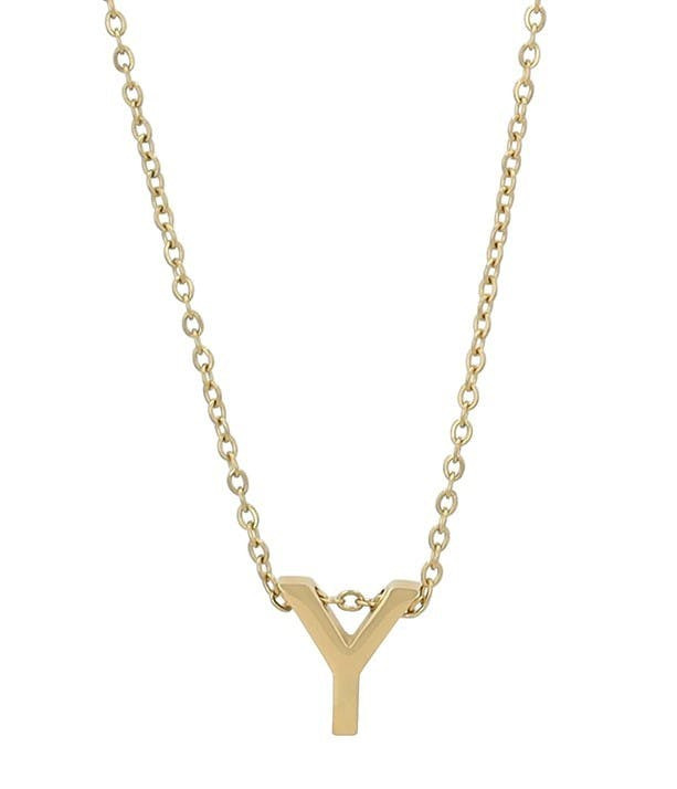 Akzent® Colar “Littri” Dourado Letra Y em Aço Inoxidável 45+5 cm
