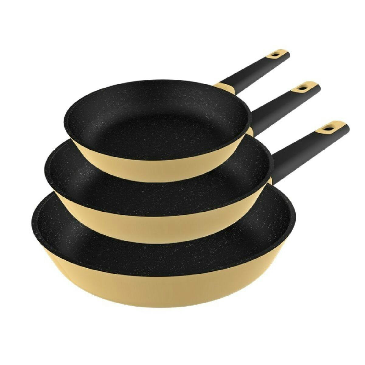 Cecotec - Conjunto de Frigideiras Vulcano Amarelo Alumínio - V1706751