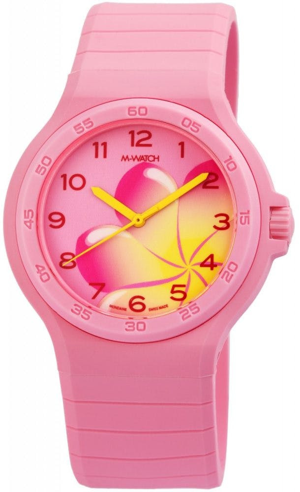 Relogio M SWISS ® Mulher Pink Love com Bracelete em Silicone