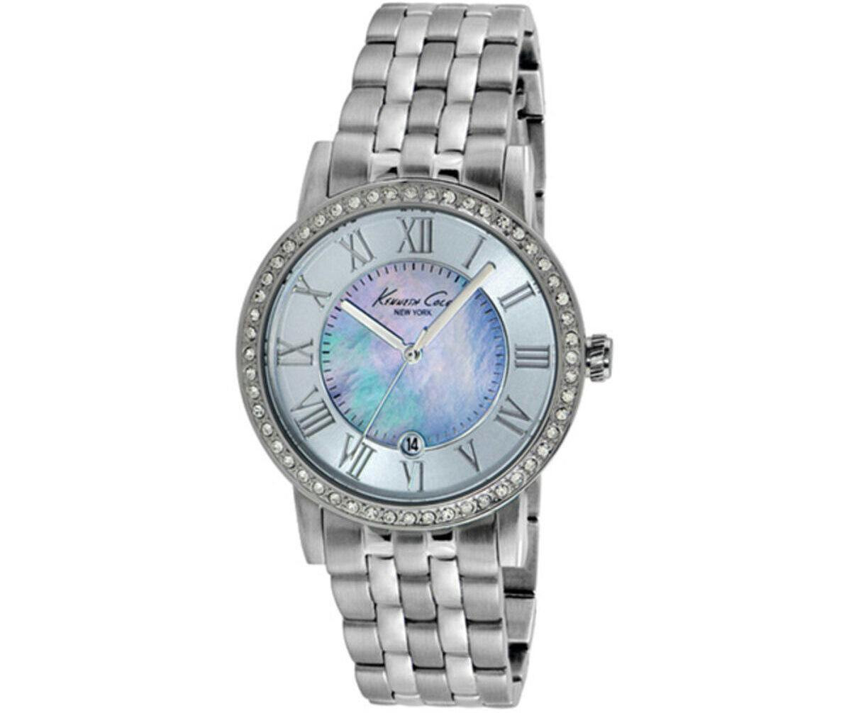 Relógio feminino analógico Kenneth Cole madrepérola aço 36 mm