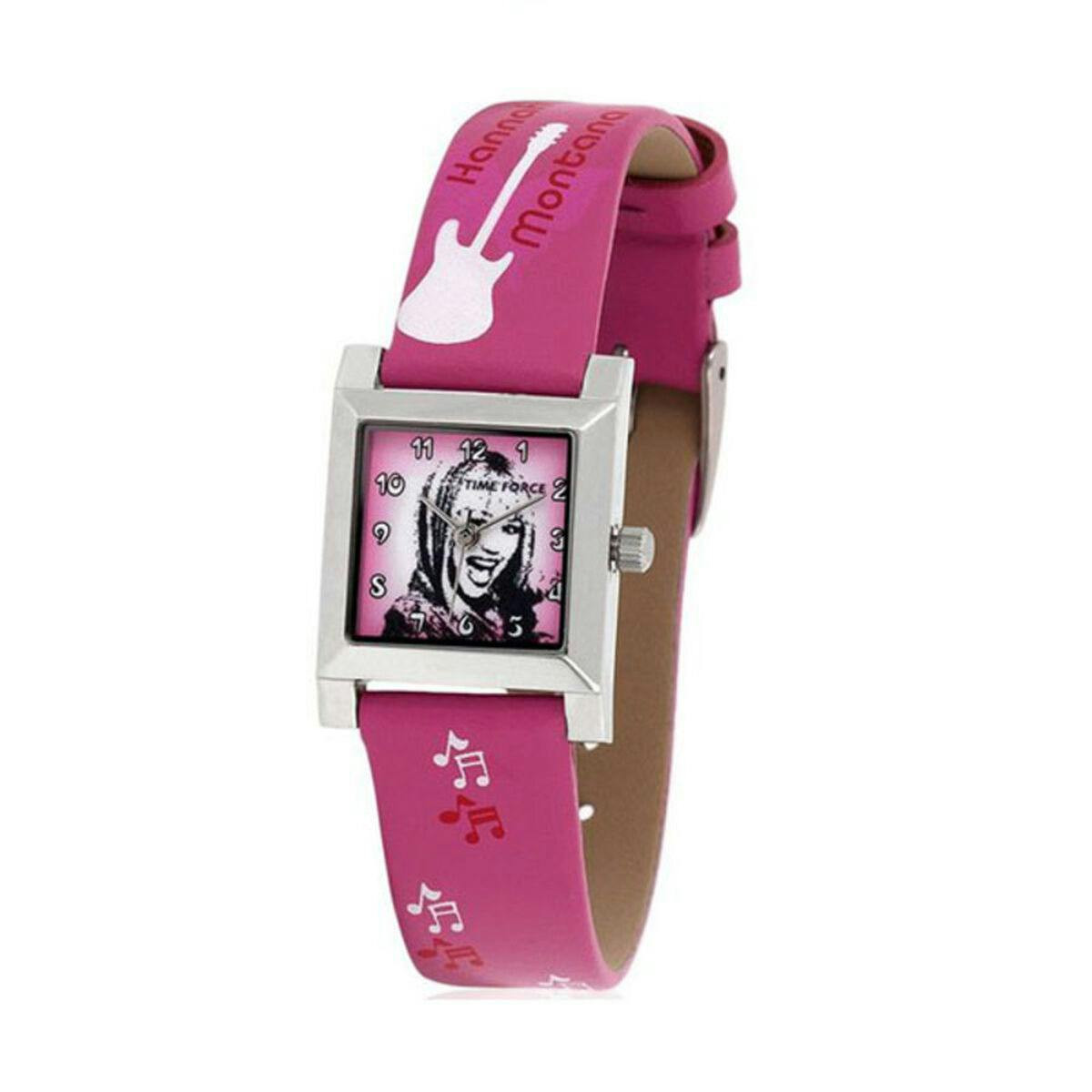 Relógio bebé HM1004 em aço com pulseira em pele rosa