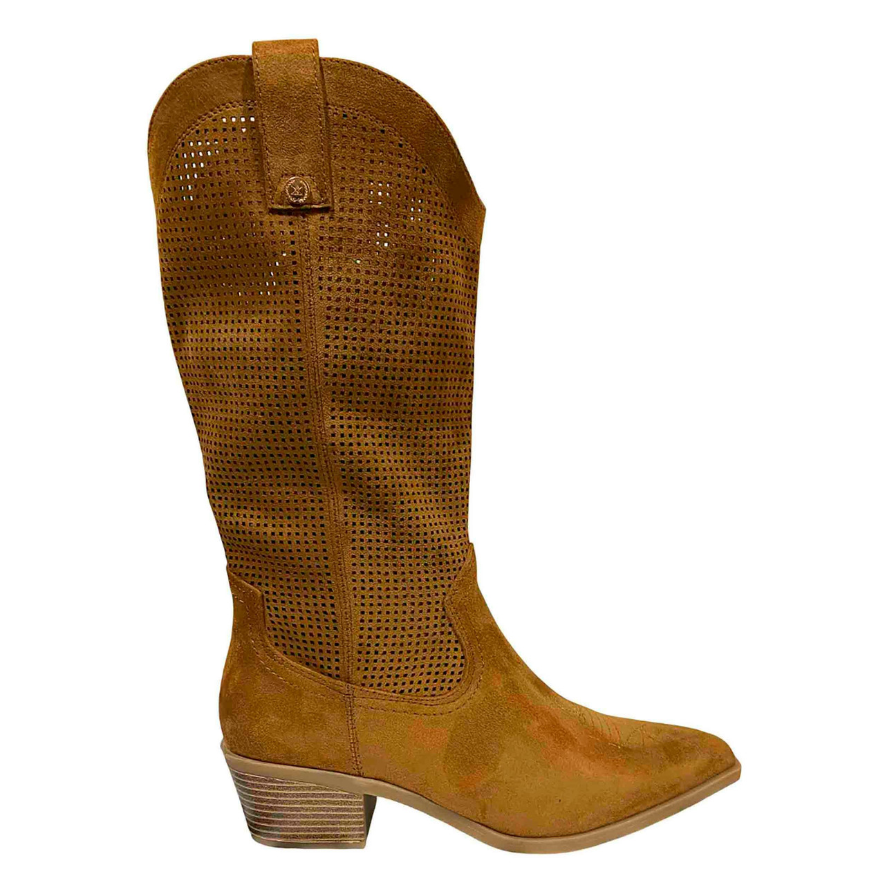 Bota western com troquelado em cabedal sintético