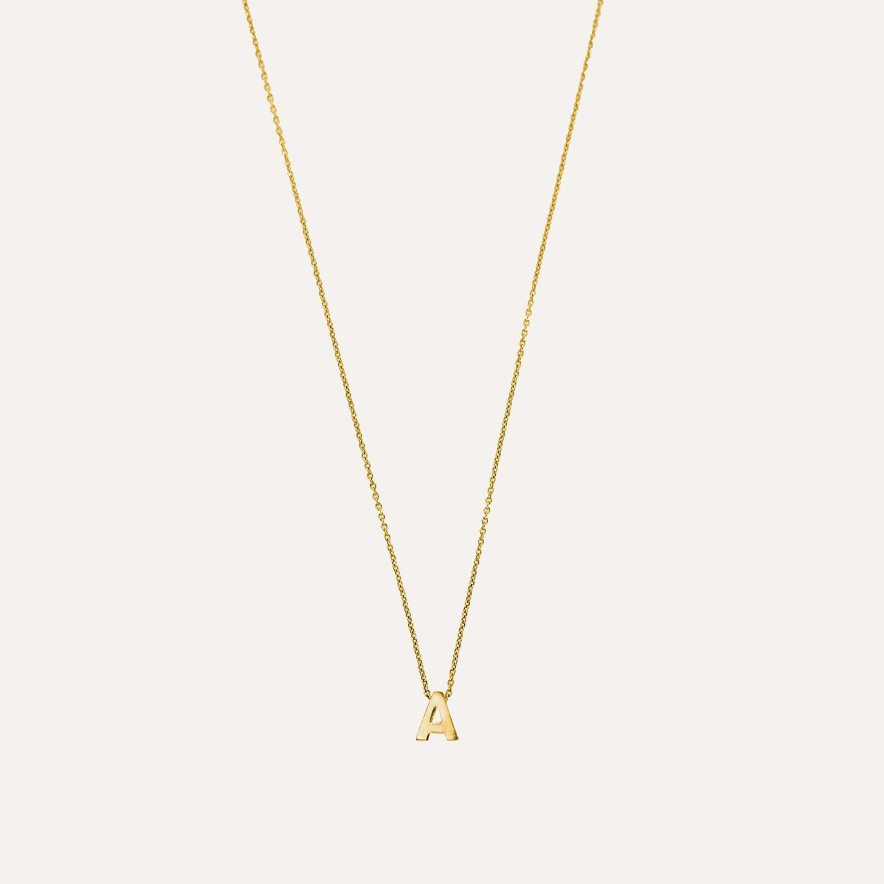 Colar com pendente letra em prata 925 com banho (40 cm + 3 cm)