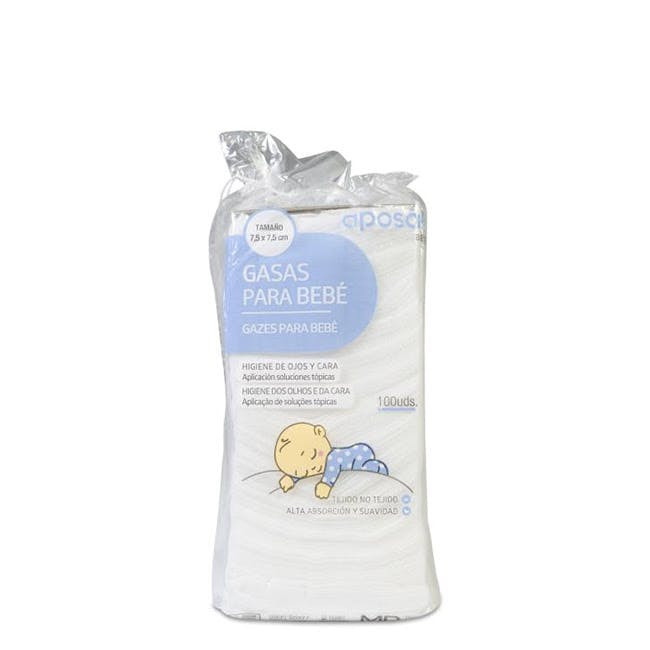 Aposán Baby Gauzes Nonwoven Non Sterile 7.5 X 7.5cm x100
