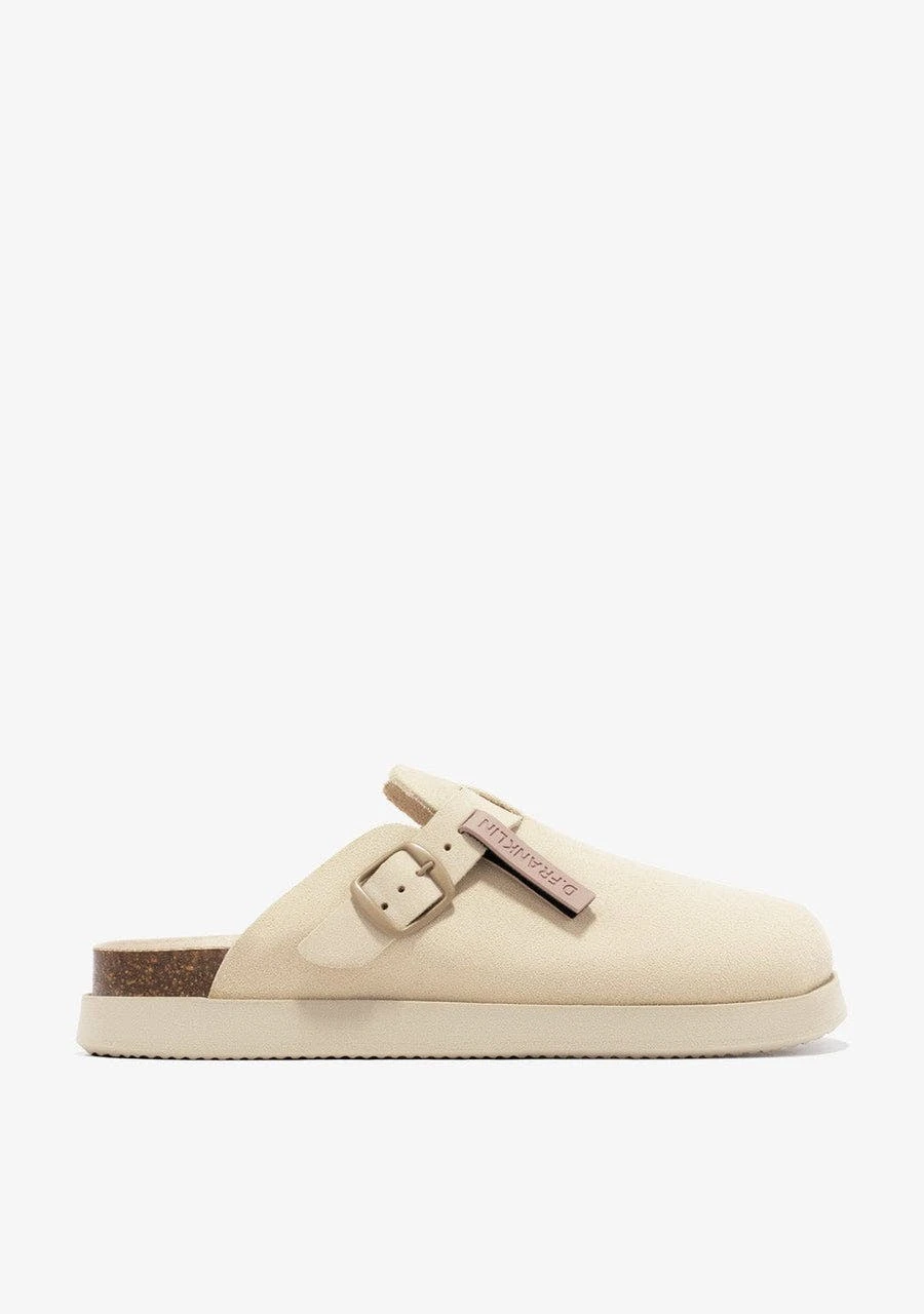 D.Franklin Vibe Clog Buckle Zuecos Mujer beige