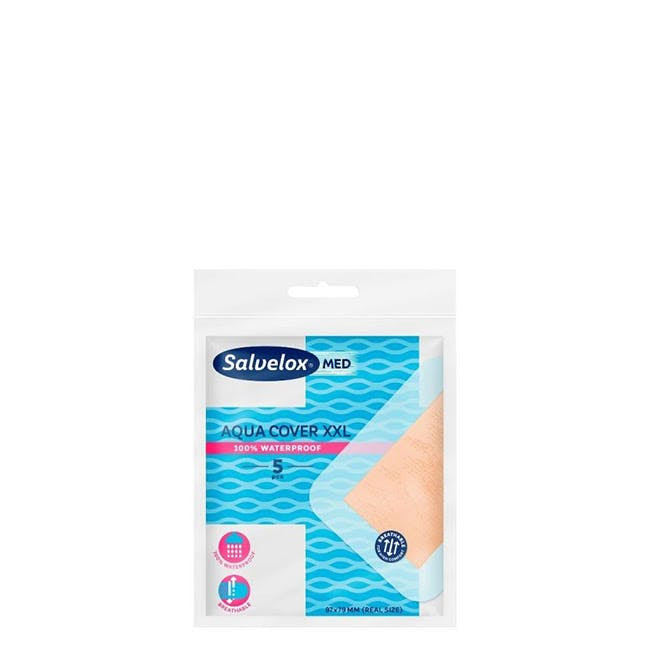 Salvelox Med Aqua Cover XXL 97x79mm Plasters x5