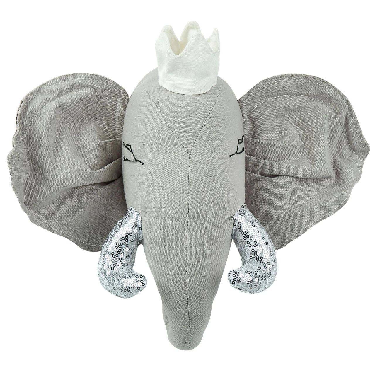 Decoração de parede elefante em algodão Tantor cinzento