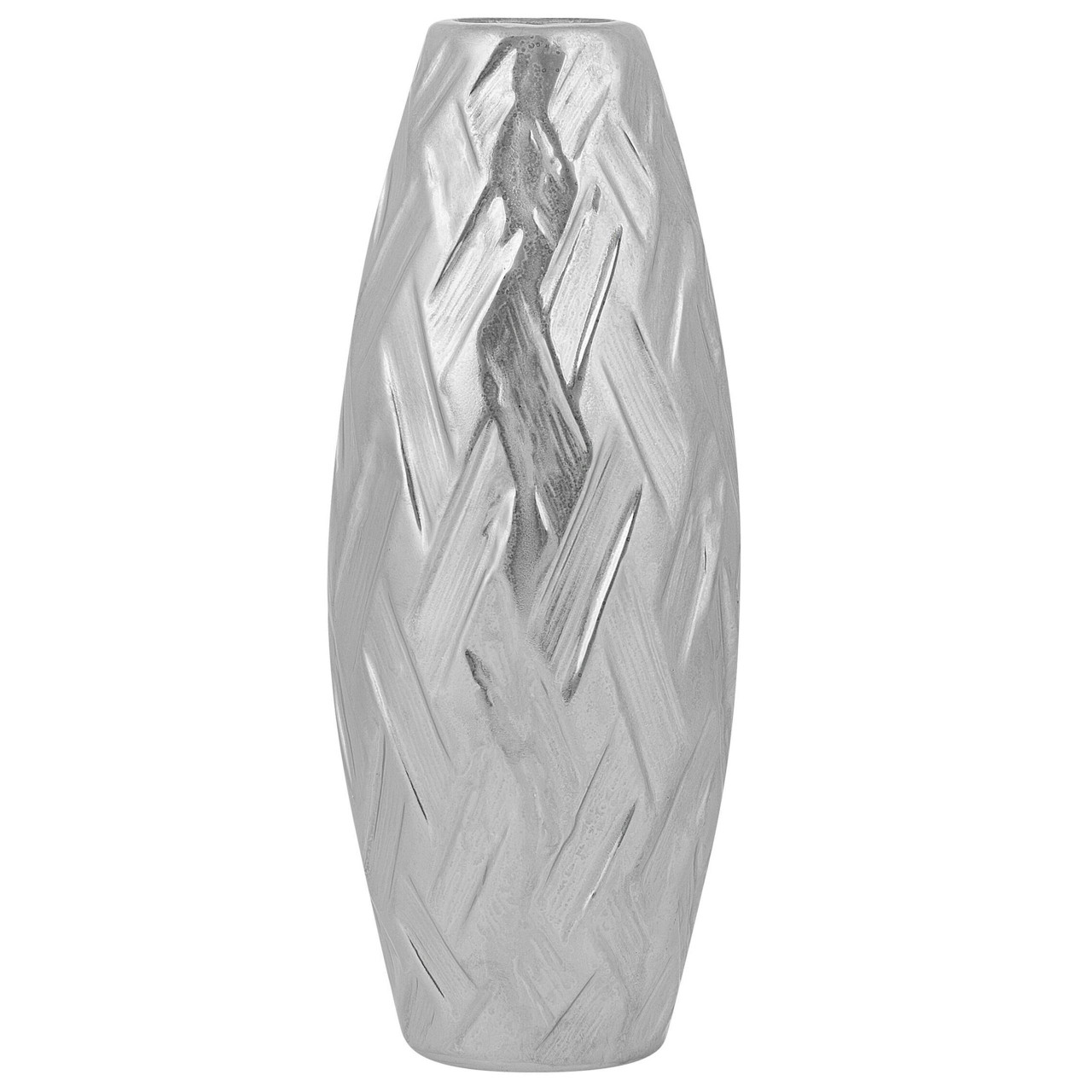Vaso decorativo Arpad em grés prateado
