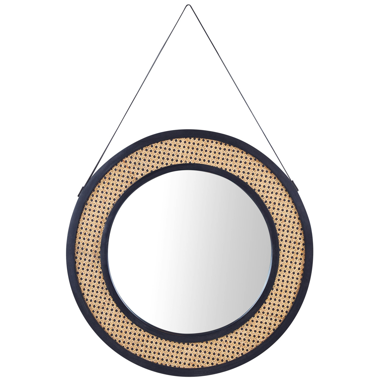Espelho decorativo redondo Cambrai rattan natural