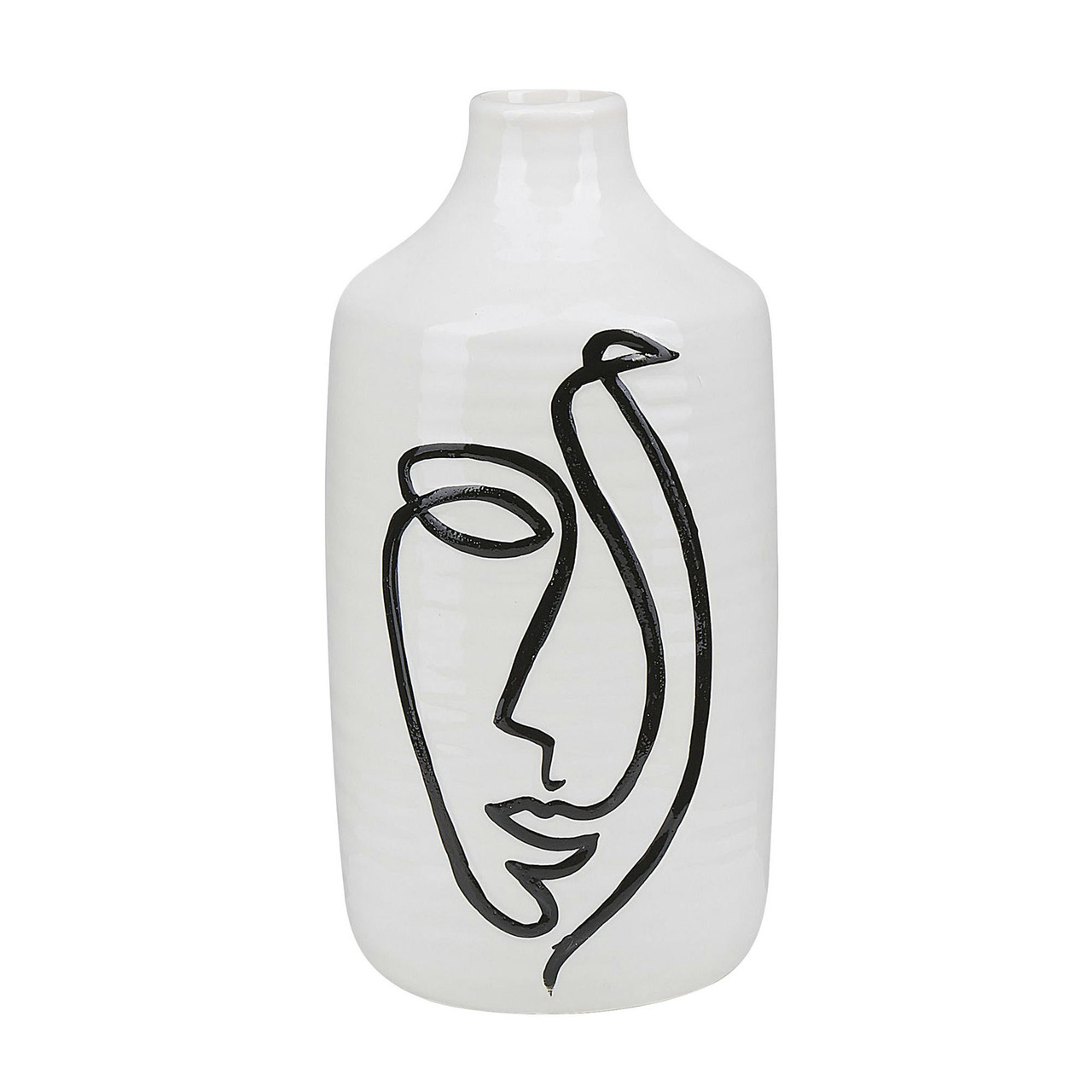 Vaso decorativo Aenus em grés branco