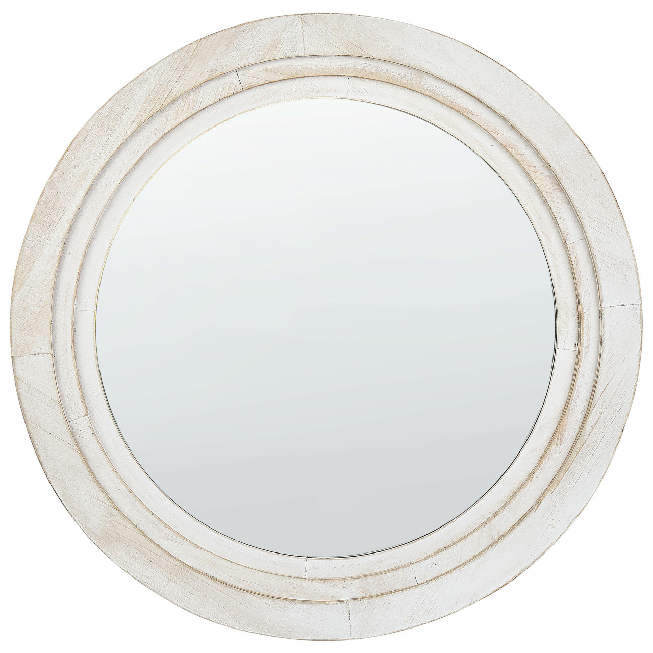 Espelho de parede decorativo Delicias MDF branco redondo