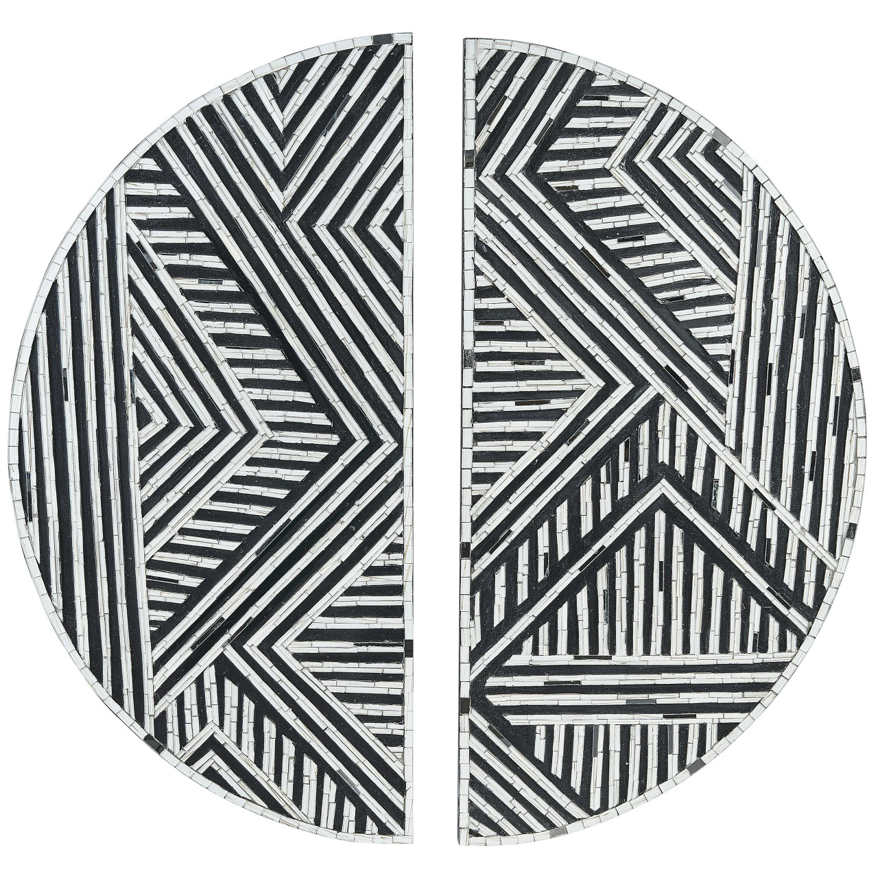 Decoração de parede Mandau em vidro e MDF branco
