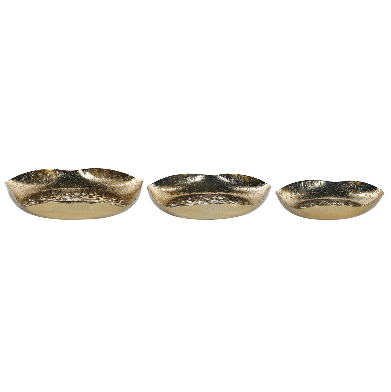 Conjunto de bandejas decorativas Ujung em ferro dourado