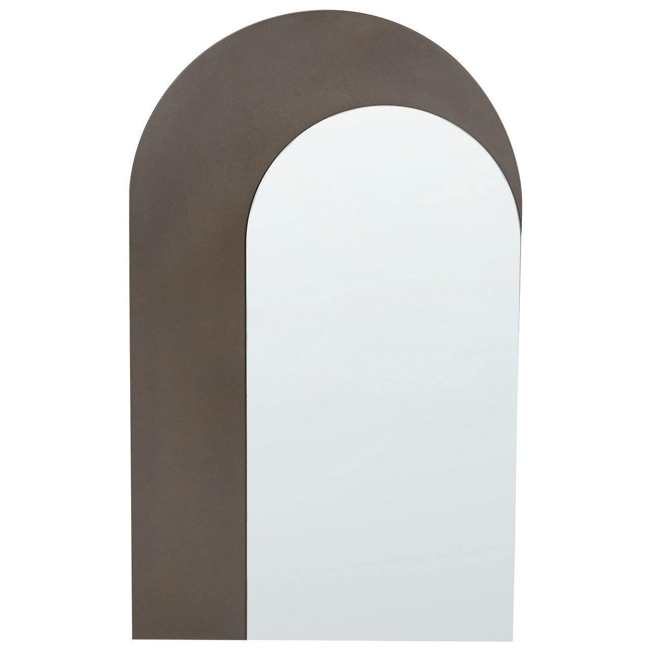 Espelho decorativo em arco Pigny MDF castanho
