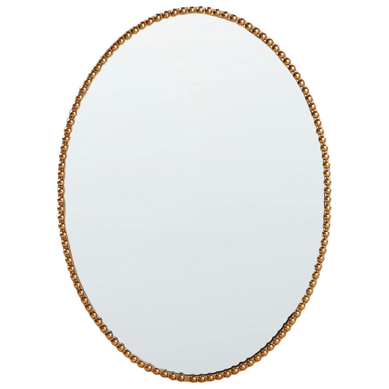 Espelho de parede oval Ouvea em ferro dourado