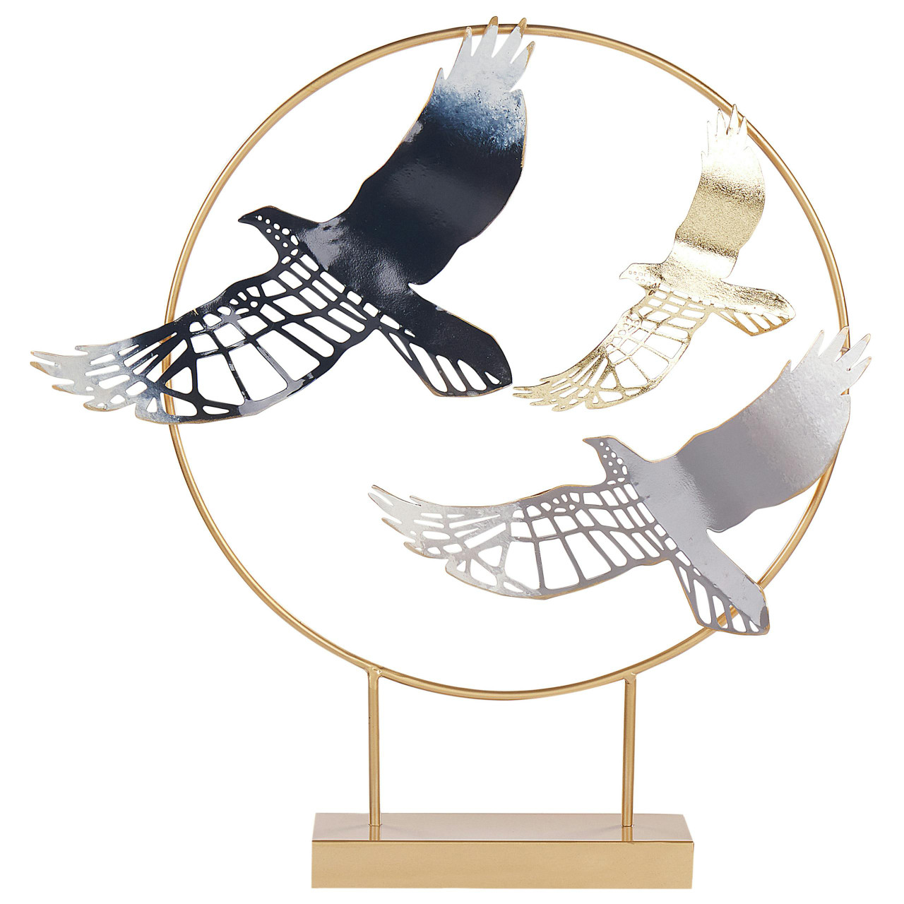 Acessório decorativo aves em ferro dourado Samarium