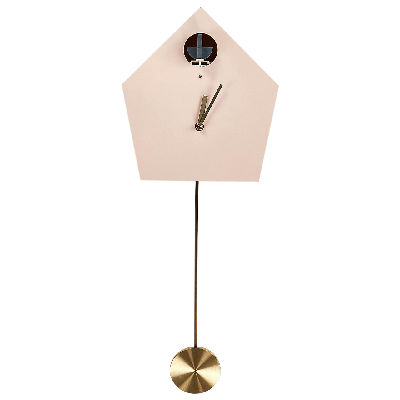 Relógio de parede Arbaz em MDF rosa com pendulo