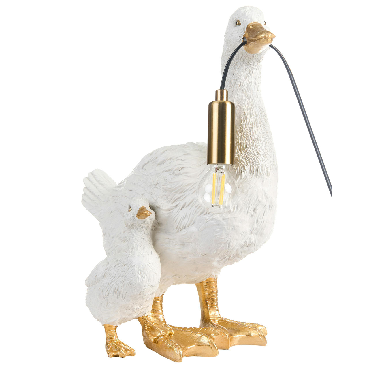 Candeeiro de mesa Daffy em poliresina branco