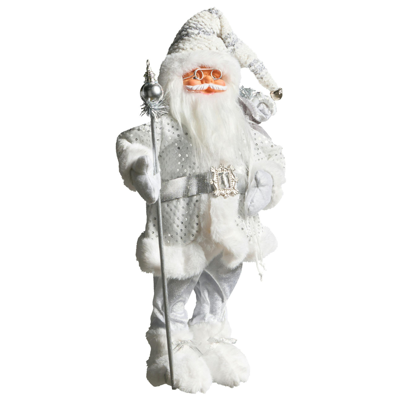 Decoração de Natal NELAUG Pai Natal 48 cm Prateado