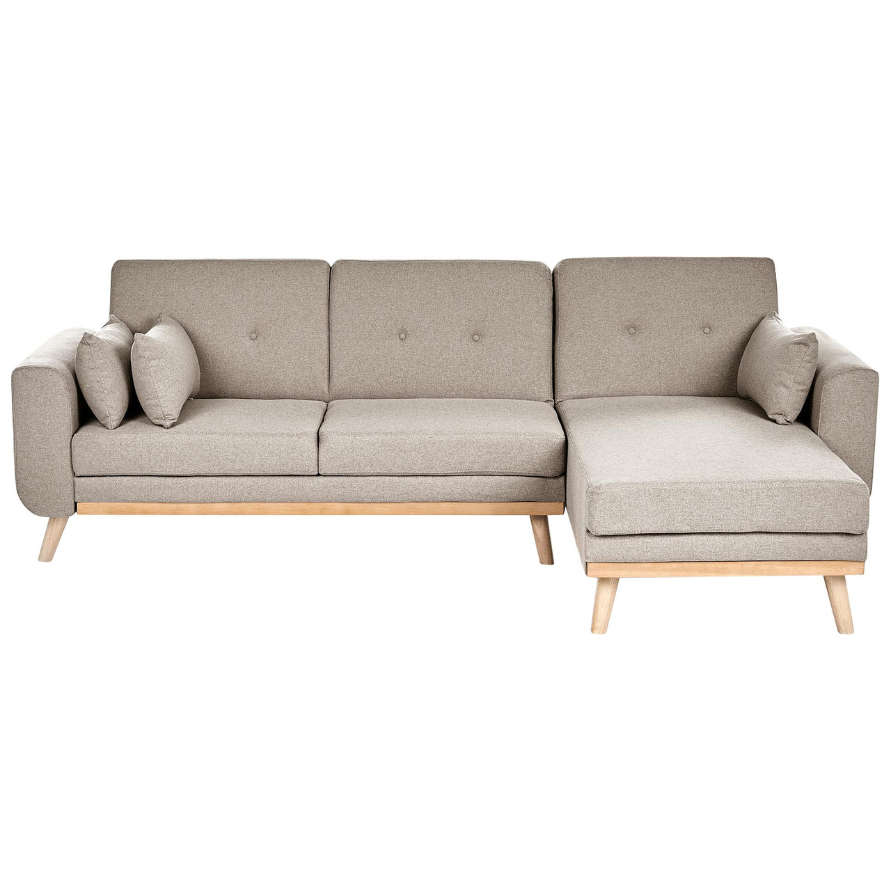 Sofá de canto BELIANI Kaarina de Tecido Creme 260x152x87