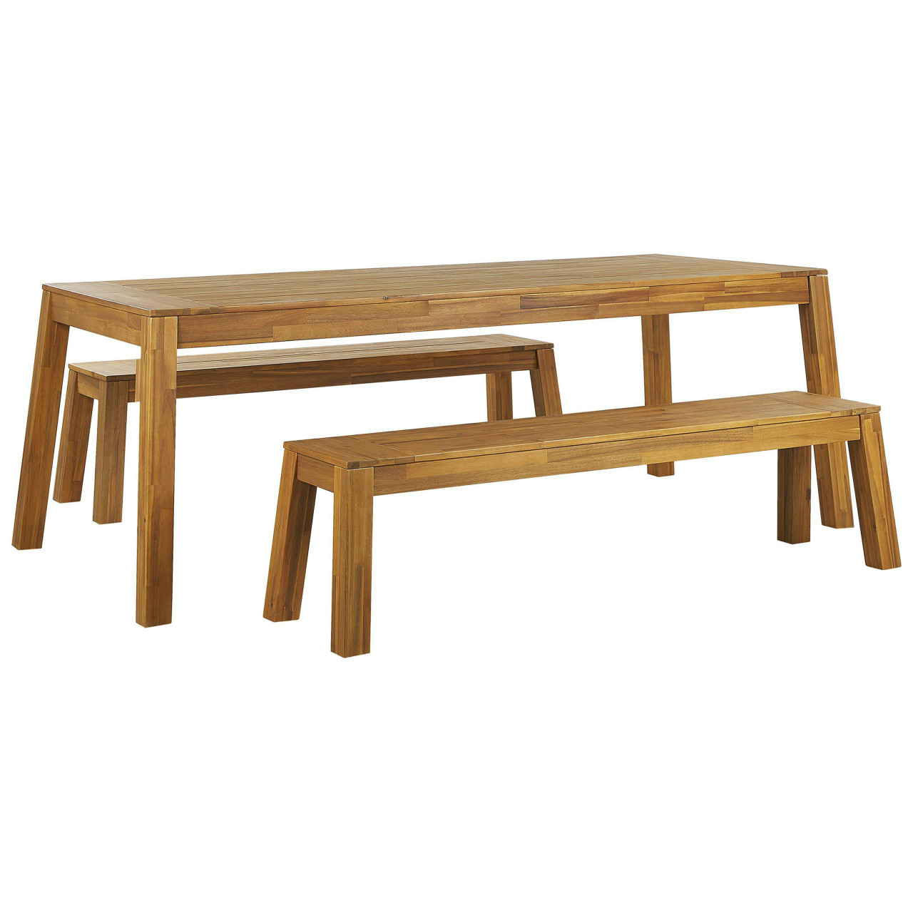 Conjunto de refeições de de jardim com bancos 6 lugares LIVORNO Madeira de acácia Castanho