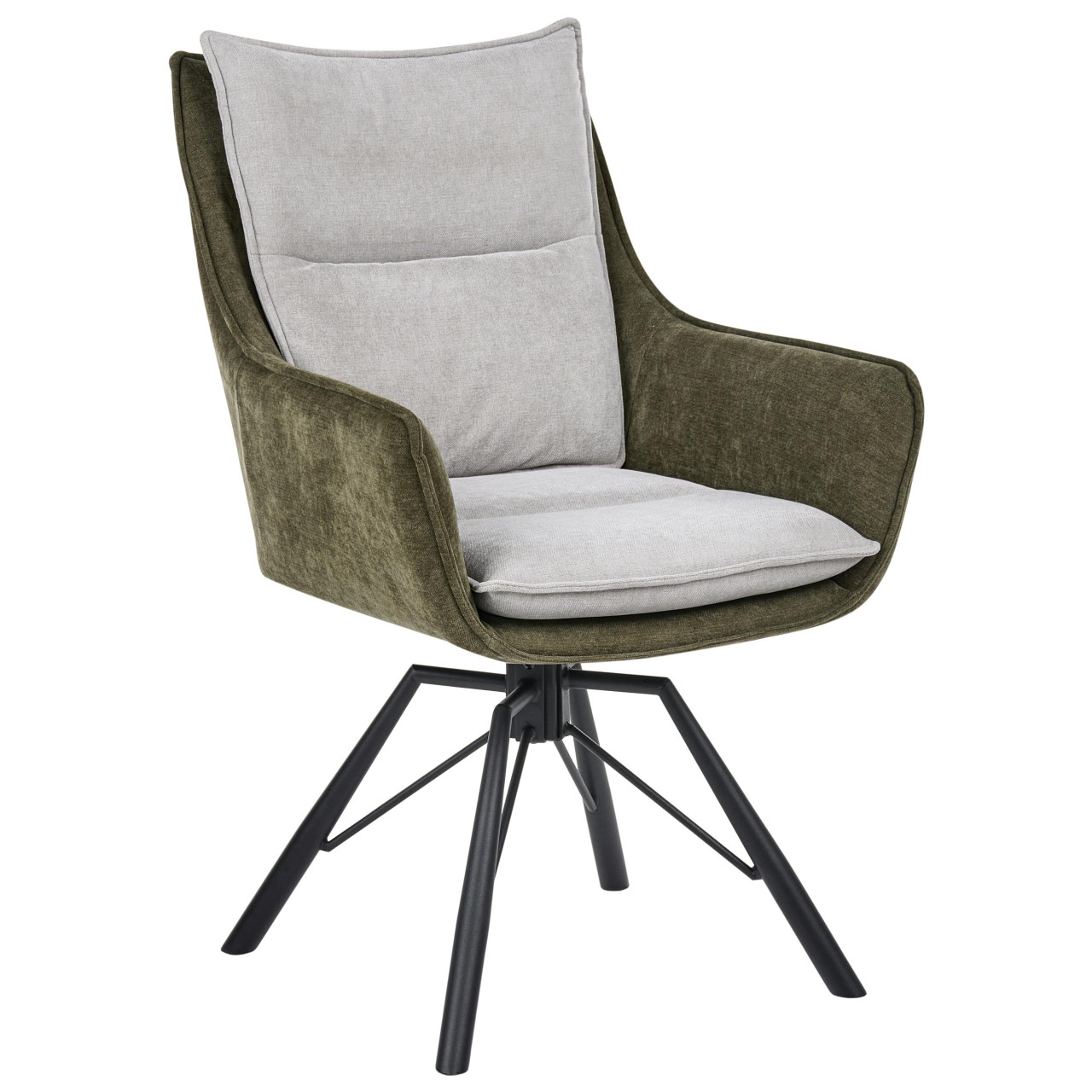 Cadeira moderna e giratória BELIANI Anneberg de Chenille Cinzento 60x64x94