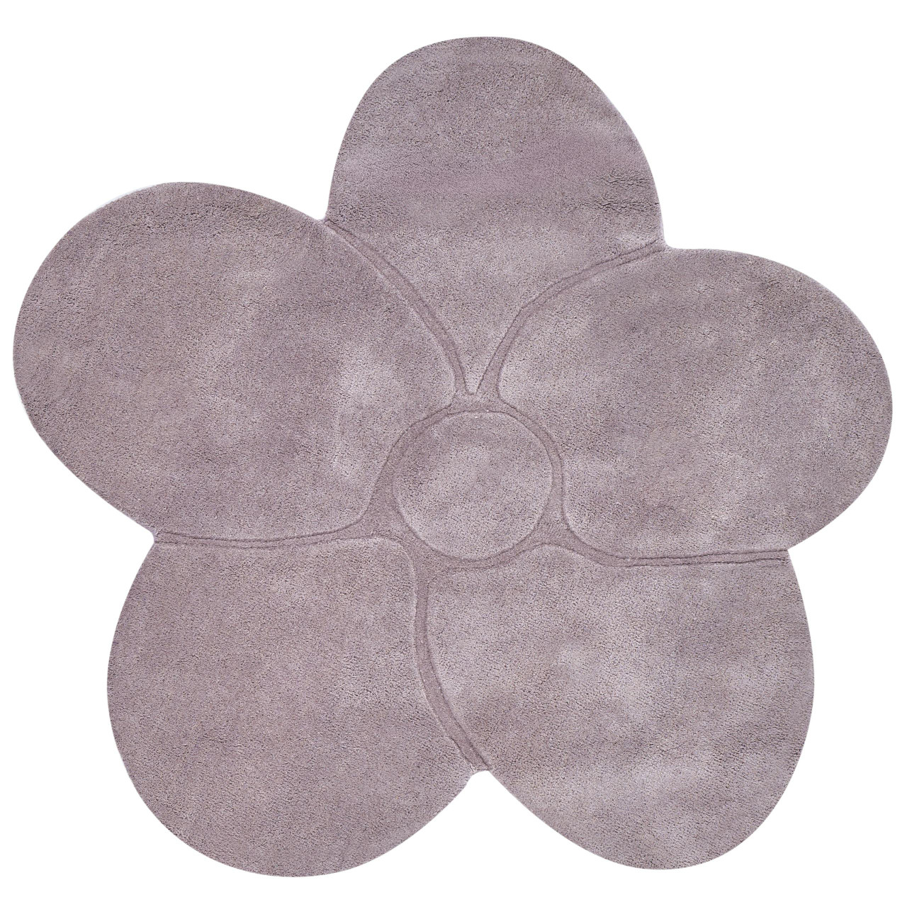 Tapete com forma de flor BELIANI Kokkini de Lã Violeta 140x140