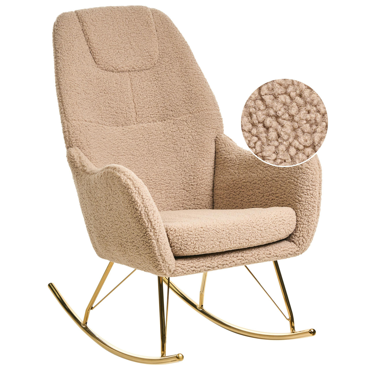 Poltrona de Baloiço GULSELE Bouclé Creme
