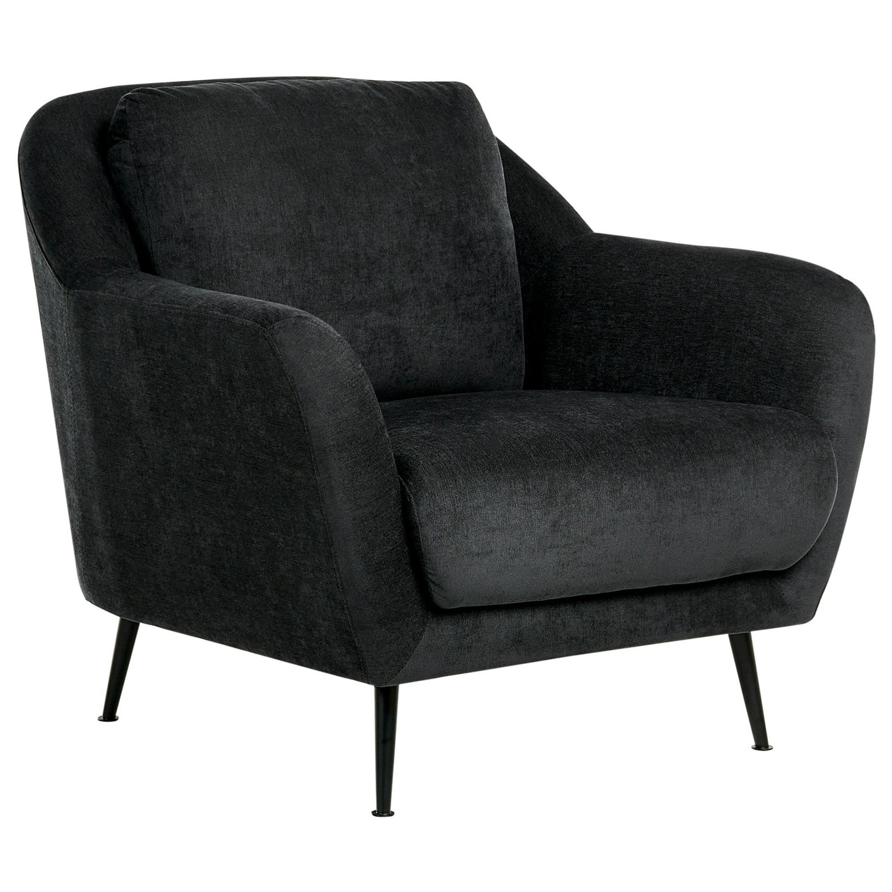 Sillón Eiby en chenilla negra