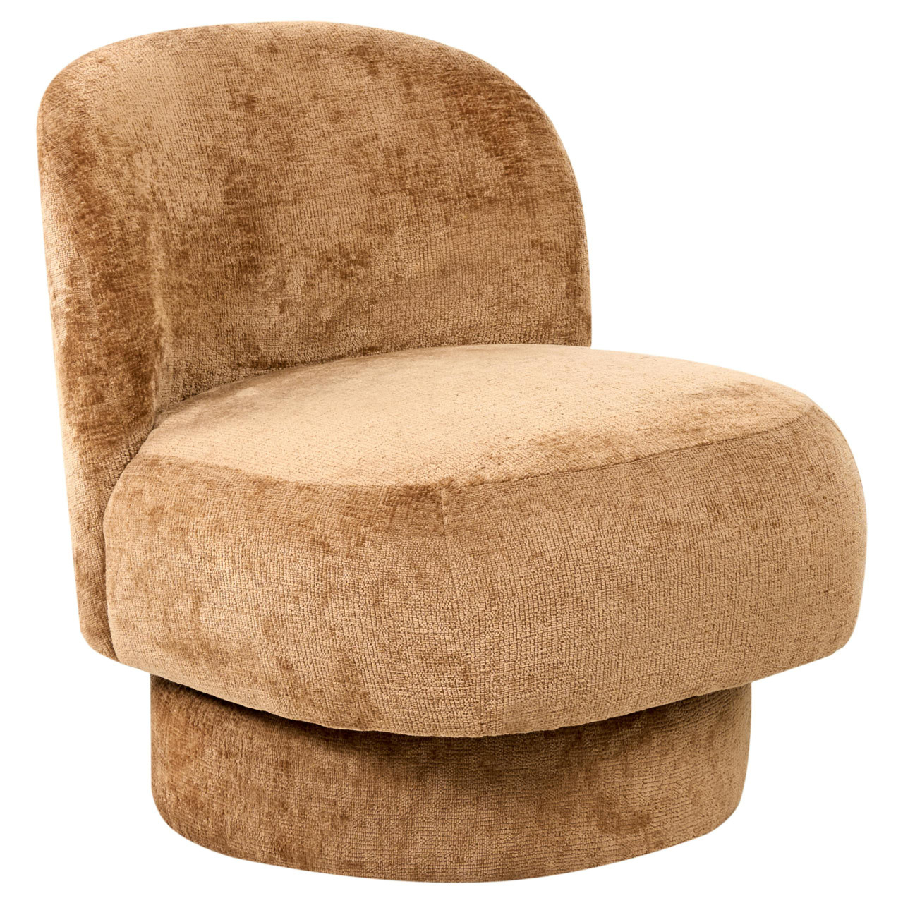 Poltrona giratória AYLO Chenille Castanho dourado