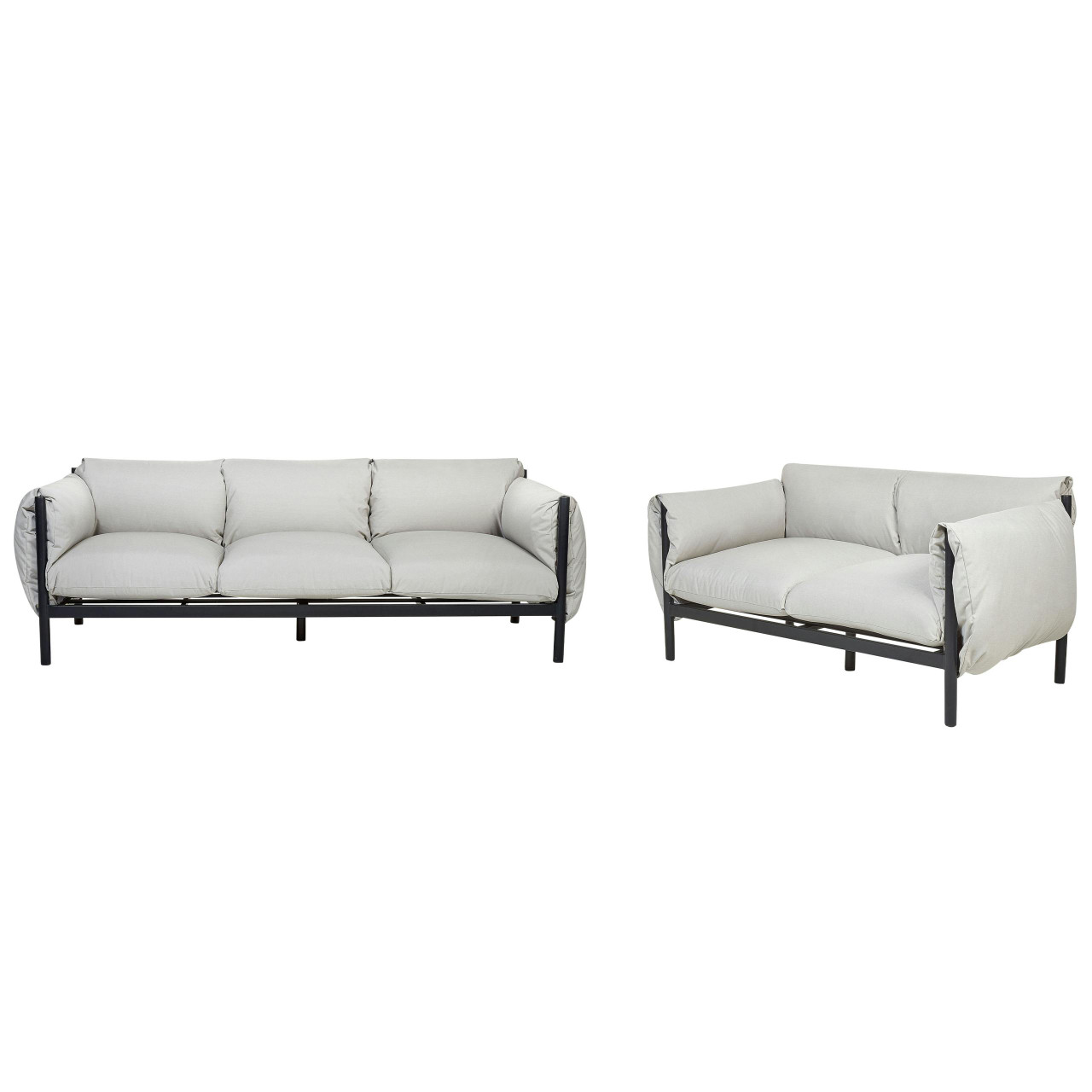 Conjunto de sofás de jardim 5 lugares ESPERIA Metal Cinzento
