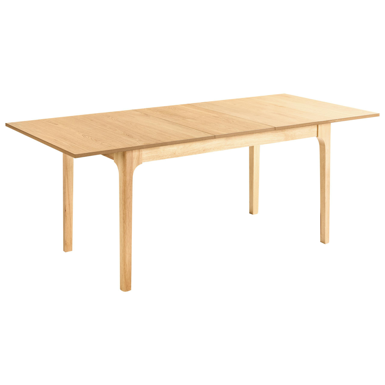 Mesa de jantar extensível Delmas em MDF com patas em madeira de caucho