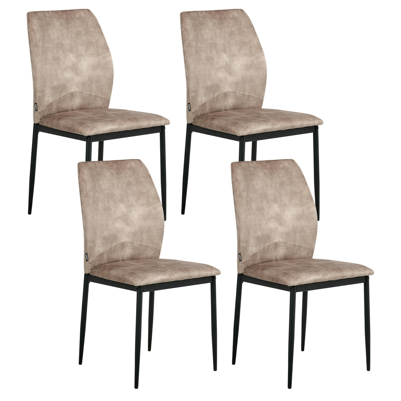 Silla tapizada Rocheport em tecido bege (conjunto 4)