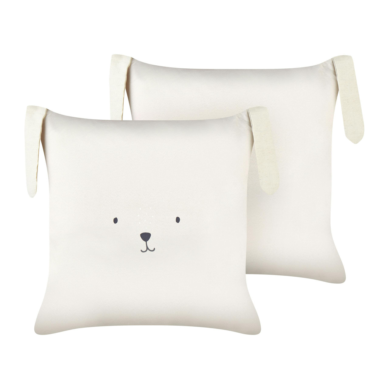 Cojins decorativos con motivo de conejo 2 unidades algodón beige