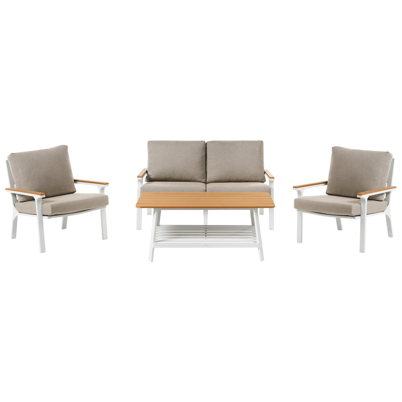 Conjunto de jardim com mesa 4 lugares ORERO Taupe