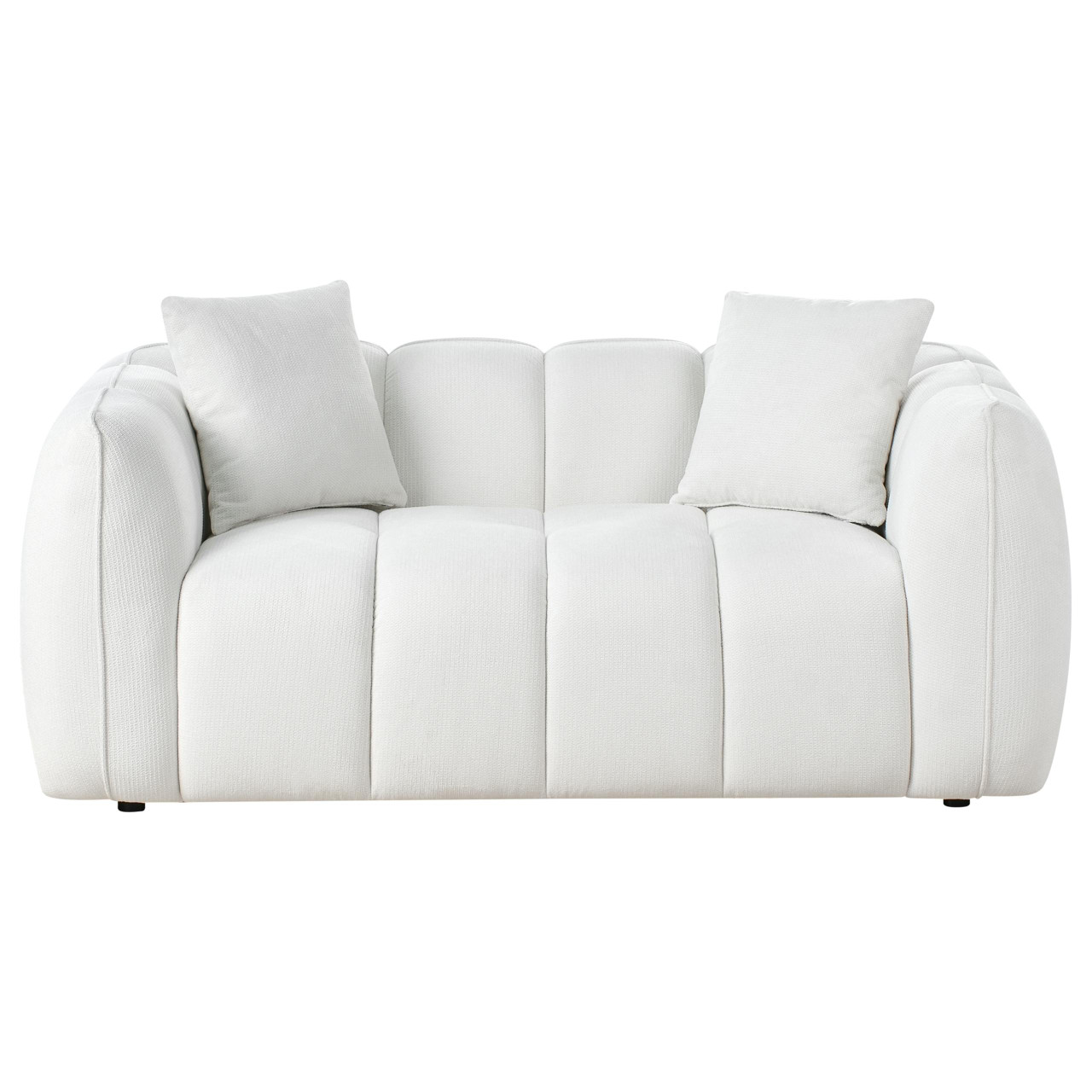 Sofá 2 lugares Ness em tecido branco creme