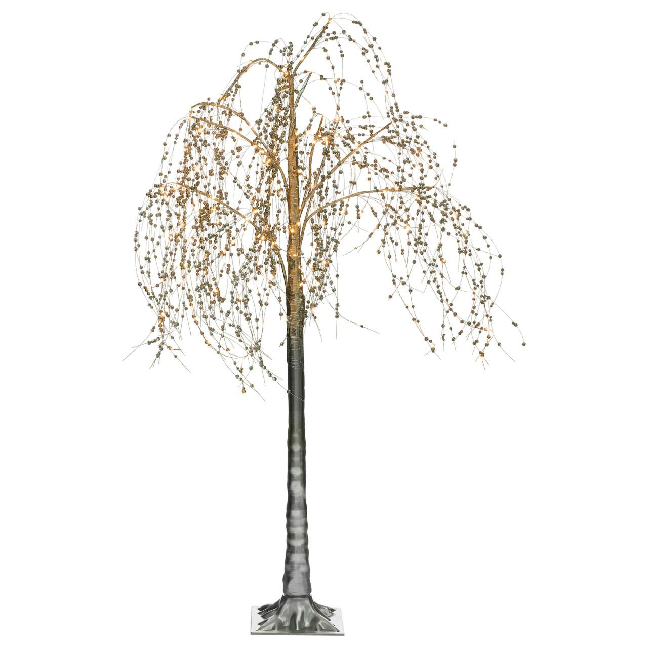 Árvore decorativa LED para jardim BELIANI Nillaka de PVC Prateado 70x70x145