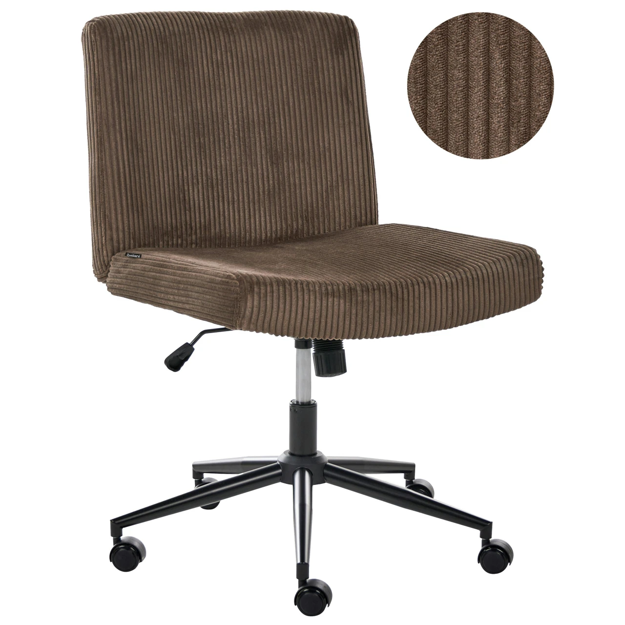 Cadeira home office BELIANI Geddes de Bombazine Castanho 59x71x94