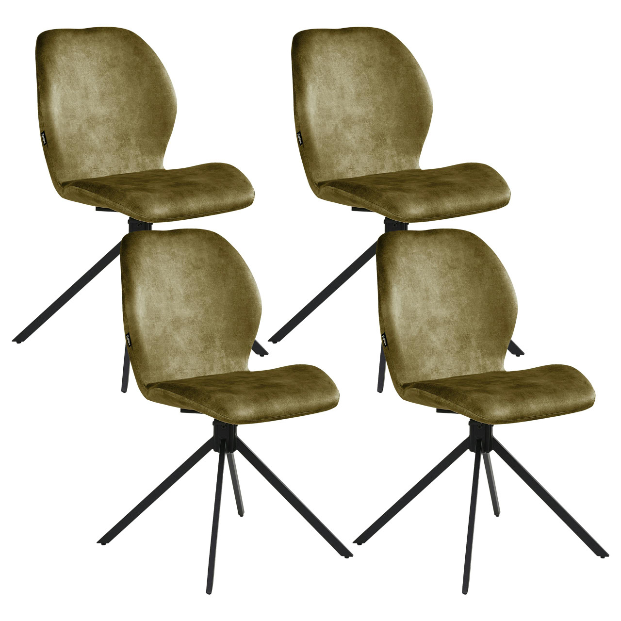 Conjunto de 4 cadeiras de jantar MORRISON Veludo Verde