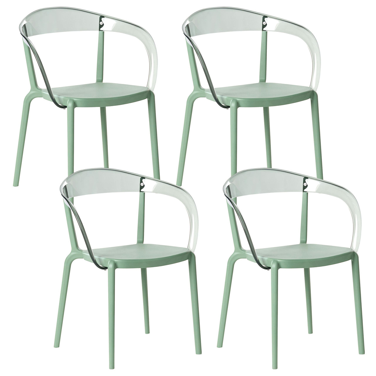 Conjunto de 4 cadeiras de jardim MALEVIZI Empilhável Verde