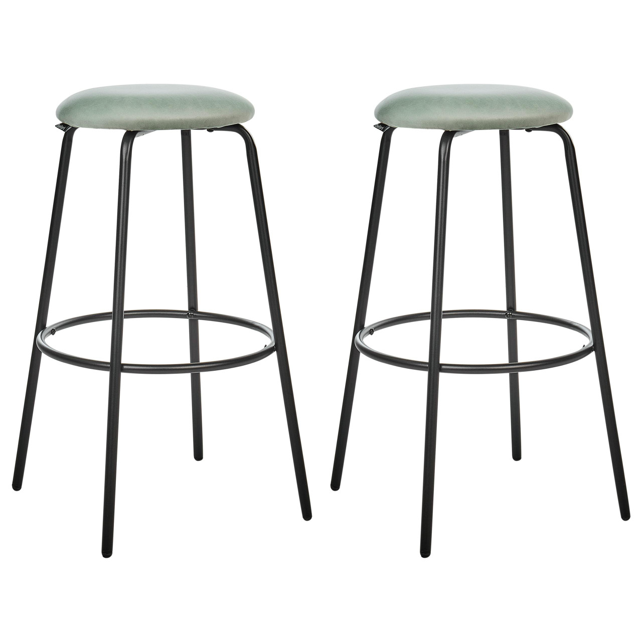 Silla de bar Morton de terciopelo verde (conjunto 2)