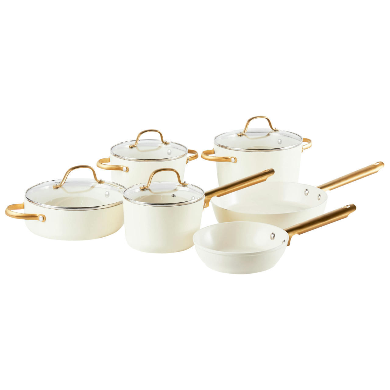Conjunto de cozinha de 10 peças ELITE PRO Branco creme