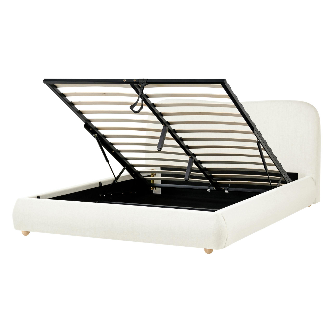 Cama de casal BELIANI Blagnac de Tecido Branco 140x200