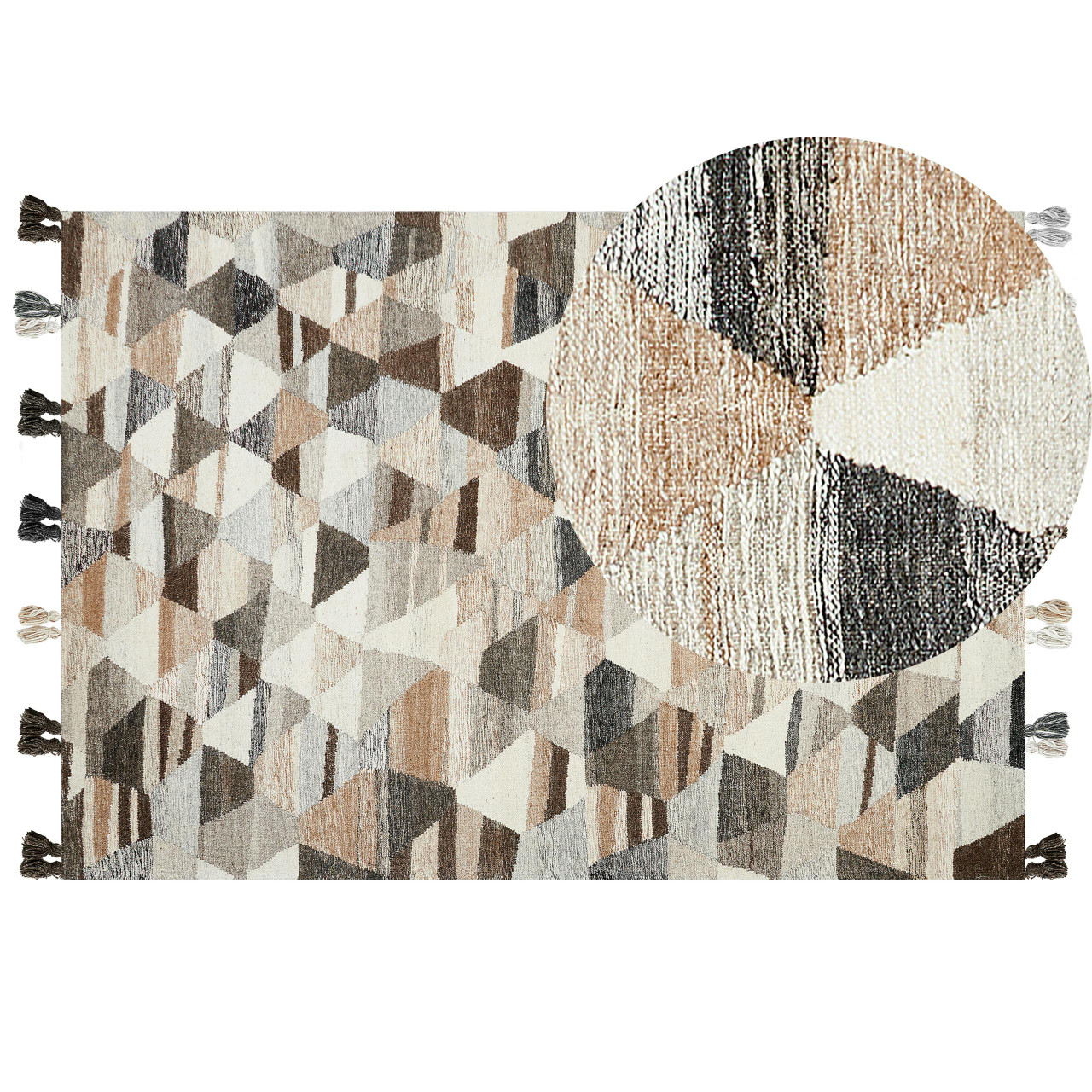 Tapete Kilim Argavand em Lã e Algodão Multicolor