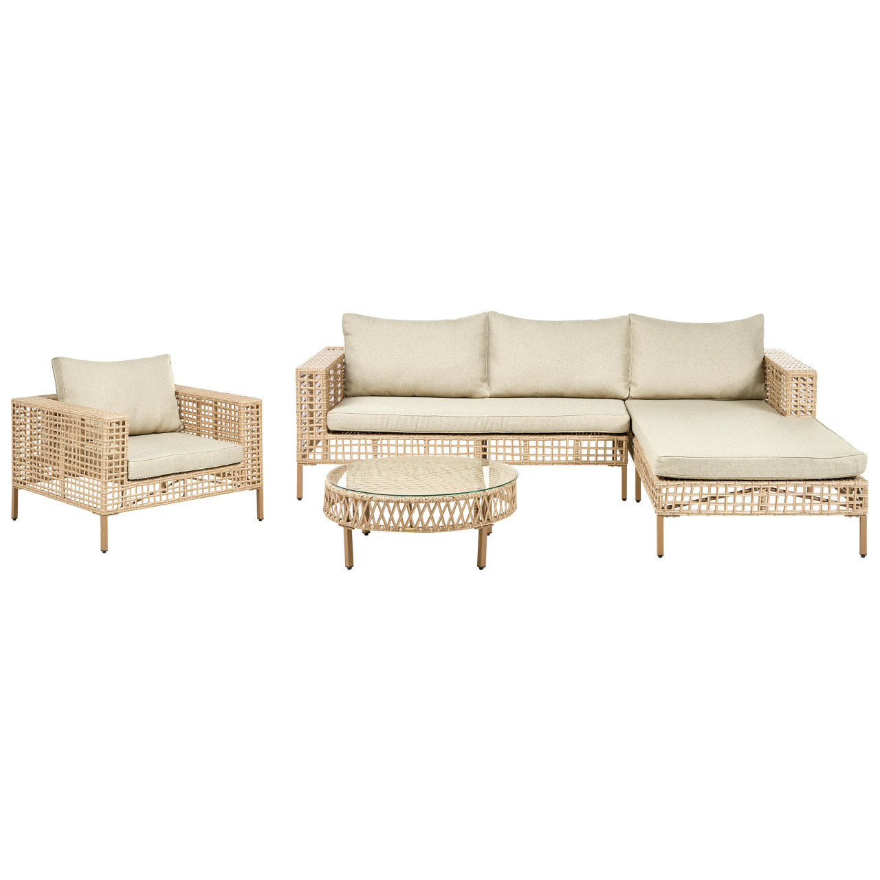 Conjunto de jardim com mesa 4 lugares CALASETTA à esquerda Creme