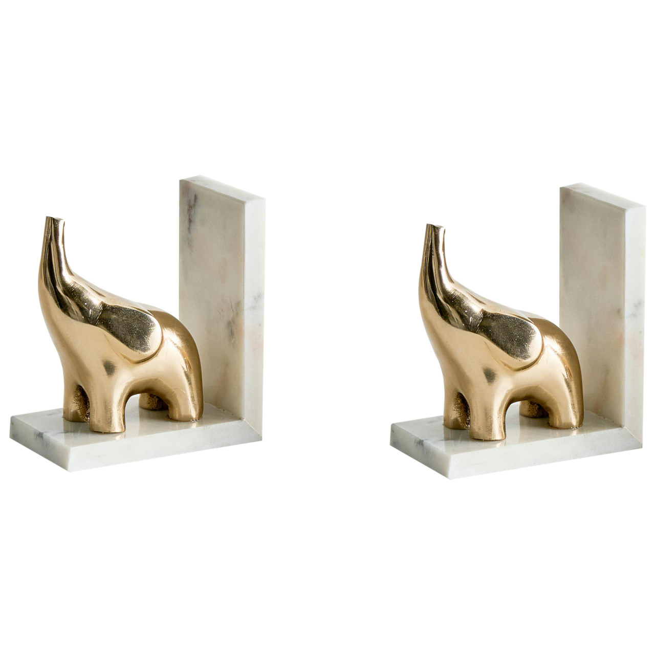 Conjunto de suportes para livros KOTEZI Mármore Dourado