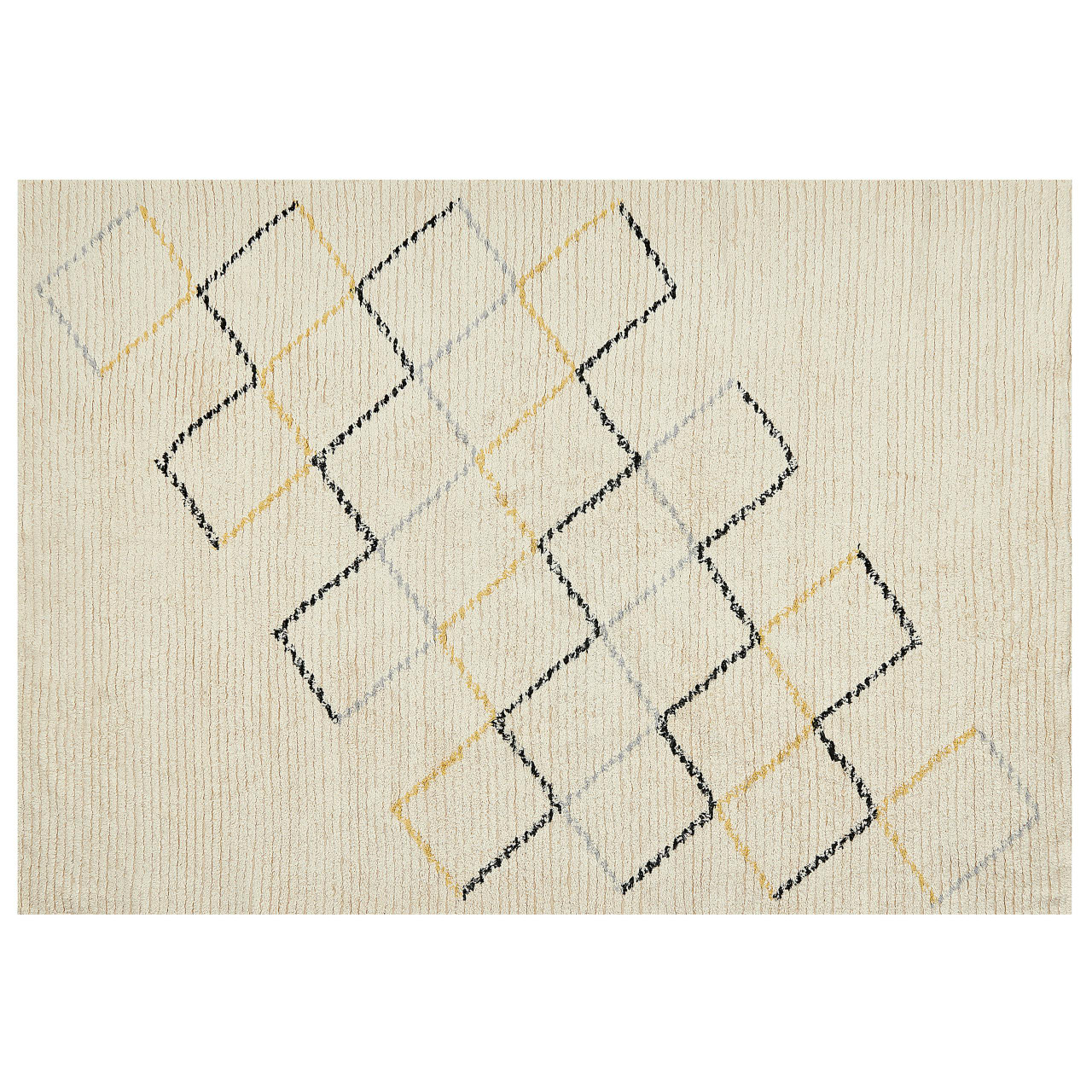 Tapete De Estilo Boho Beliani Tezpur De Algodão Creme 160x230