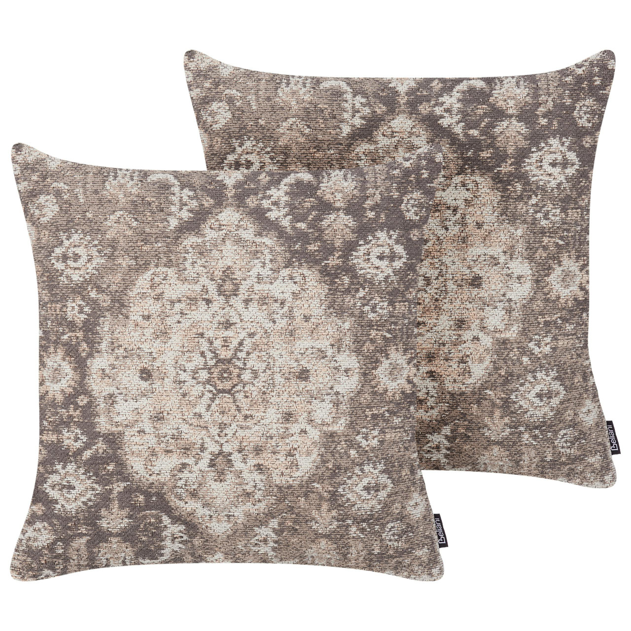 Almofada decorativa Mimisal em algodão castanho conjunto 2