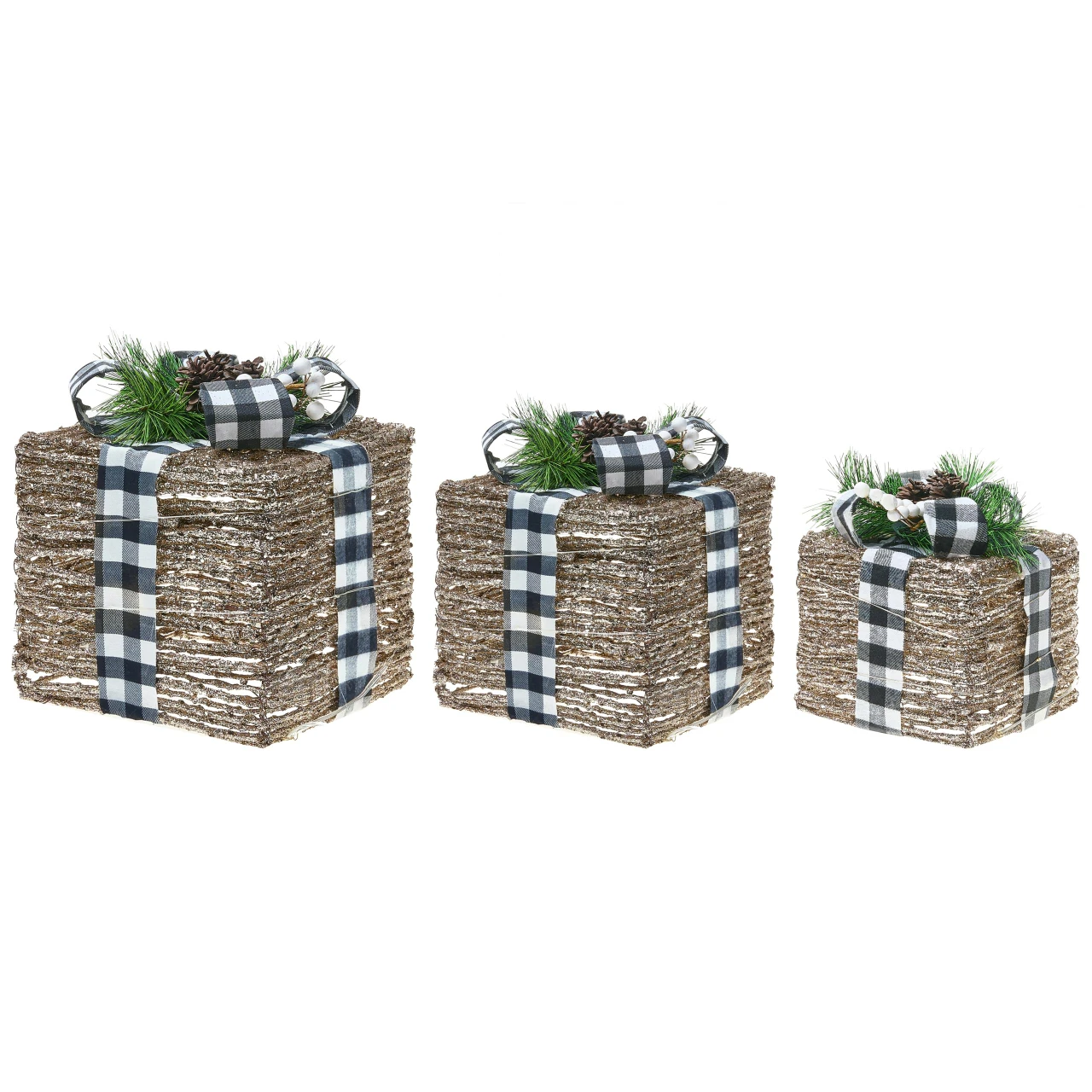 LED ARRESKOV Presentes de Natal 20/25/30 cm Castanho